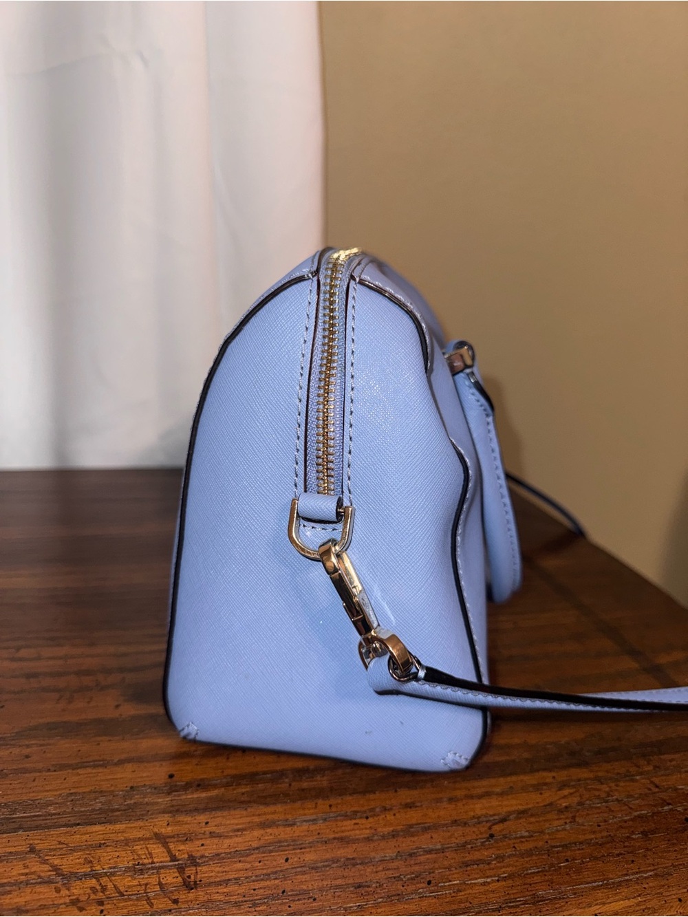 Kate Spade New York Powder Blue Saffiano Leather Satchel Crossbody Purse - Picture 8 of 9